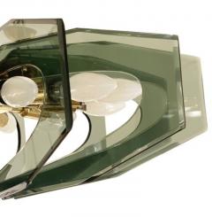  Paroldo Glass and Brass Chandelier by Paroldo Italy 1960s - 3466058
