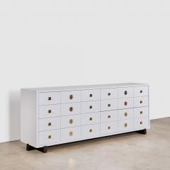  Parzinger Originals Tommi Parzinger Double Commode White Lacquer Brass USA 1950s - 4644506