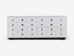  Parzinger Originals Tommi Parzinger Double Commode White Lacquer Brass USA 1950s - 4644507