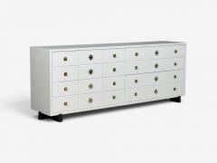  Parzinger Originals Tommi Parzinger Double Commode White Lacquer Brass USA 1950s - 4644508