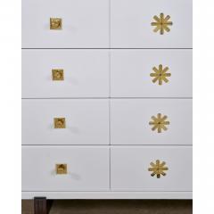  Parzinger Originals Tommi Parzinger Double Commode White Lacquer Brass USA 1950s - 4644657