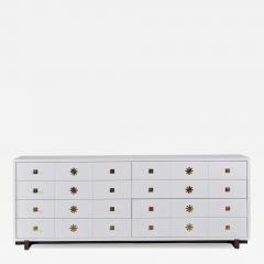  Parzinger Originals Tommi Parzinger Double Commode White Lacquer Brass USA 1950s - 4648425