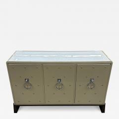 Parzinger Originals Tommi Parzinger Mid Century Modern Studded Cabinet Lacquer Chrome USA 1970s - 3496495