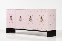  Parzinger Originals Tommi Parzinger Shell Pink Lacquer Brass Credenza - 3447363