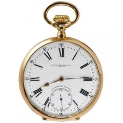  Patek Philippe Co 18K Yellow Gold Patek Philippe Chronometer Gondolo Pocket Watch - 4527263