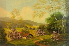  Paul Kujal 1900s Oil on Board Impressionstic Landscape Painting Signed Paul Kujal - 2878088