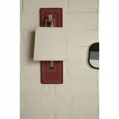  Paul Marra Design Red Leather Back Sconce - 1447809