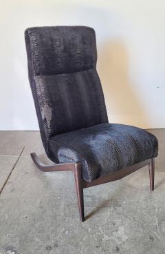  Paul Marra Design Slipper Chair Shown in Laser Cut Cowhide and Oak with Dark Walnut Finish - 3211531