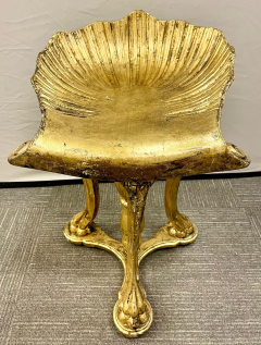  Pauly Co 19th Century Grotto Fantasy Stool Swivel Italian Gilt Gold CIE Pauly Manner - 2489460