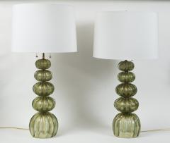  Pauly Co Pair Of Vintage Murano Gold Green Table Lamps by Pauly - 2280680