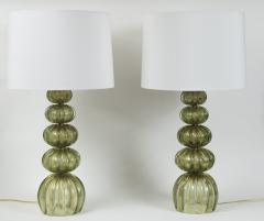  Pauly Co Pair Of Vintage Murano Gold Green Table Lamps by Pauly - 2280681