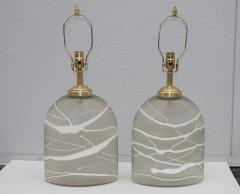  Peill Putzler 1970s Peill Putzler Art Glass And Brass Table Lamps - 2975451