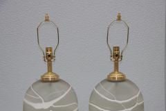  Peill Putzler 1970s Peill Putzler Art Glass And Brass Table Lamps - 2975452