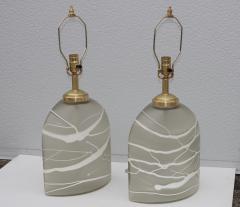  Peill Putzler 1970s Peill Putzler Art Glass And Brass Table Lamps - 2975453