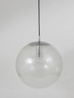  Peill Putzler Large Peil Putzler Bubble Glass and Chrome Globe Pendant Lamp Germany 1970s - 4052609