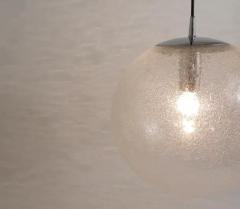  Peill Putzler Large Peil Putzler Bubble Glass and Chrome Globe Pendant Lamp Germany 1970s - 4052625