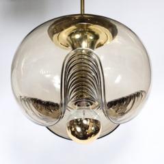  Peill Putzler Mid Century Smoked Glass Undulating Pendant Chandelier by Peill Putzler - 4489727