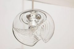  Peill Putzler Pair of 1970s Glass Wave Pendant Lights by Koch Lowy for Peill Putzler  - 1094295