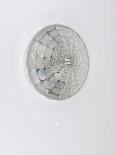  Peill Putzler Peill Putzer Large Round Op Art Glass Sconce Wall Lamp Flush Mount 1970s - 4645235
