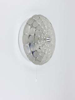  Peill Putzler Peill Putzer Large Round Op Art Glass Sconce Wall Lamp Flush Mount 1970s - 4645244