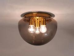  Peill Putzler Peill Putzler Midcentury Glass Globe Flushmount Ceiling Lamp Germany 1970s - 4054962