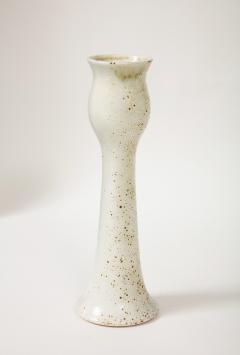  Pentik Tulip Shaped Vase in a White and Speckled Brown Glaze by Pentik Finland - 3087931
