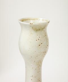  Pentik Tulip Shaped Vase in a White and Speckled Brown Glaze by Pentik Finland - 3087933