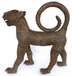  People from Benin Benin Nigeria Bronze Sculptures of Leopards Modern Replicas - 3549851