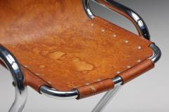  Perriand Perriand Style Les Arc Cognac Leather Barstools 1960s - 2886154