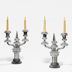  Perry Co AN UNUSUAL PAIR OF CUT CRYSTAL CANDELABRA BY PERRY CO - 4690716