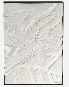  Perspectives wall sculpture in plaster by Brigitte Thiot France circa 2018 - 4360325