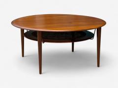  Peter Hvidt Orla M lgaard Nielsen Peter Hvidt Danish Modern Teak Cane Minerva Coffee Table Denmark 1960s - 4182313