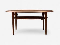  Peter Hvidt Orla M lgaard Nielsen Peter Hvidt Danish Modern Teak Cane Minerva Coffee Table Denmark 1960s - 4182317