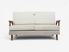  Peter Hvidt Orla M lgaard Nielsen Peter Hvidt Orla M lgaard Nielsen Style Settee Cream Boucle Denmark 1960s - 4636644
