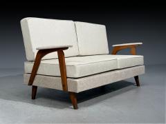  Peter Hvidt Orla M lgaard Nielsen Peter Hvidt Orla M lgaard Nielsen Style Settee Cream Boucle Denmark 1960s - 4636645