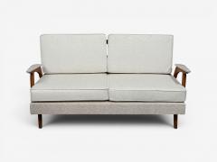  Peter Hvidt Orla M lgaard Nielsen Peter Hvidt Orla M lgaard Nielsen Style Settee Cream Boucle Denmark 1960s - 4636646
