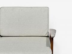  Peter Hvidt Orla M lgaard Nielsen Peter Hvidt Orla M lgaard Nielsen Style Settee Cream Boucle Denmark 1960s - 4636650