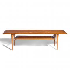  Peter Hvidt Orla M lgaard Nielsen Peter Hvidt Orla M lgaard Nielsen for France Son Teak Cane Brass Coffee Table - 4447991