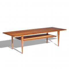  Peter Hvidt Orla M lgaard Nielsen Peter Hvidt Orla M lgaard Nielsen for France Son Teak Cane Brass Coffee Table - 4447992