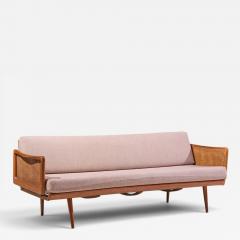  Peter Hvidt Orla M lgaard Nielsen Peter Hvidt and Orla M lgaard Nielsen Mid Century Teak and Cane Daybed - 4659650