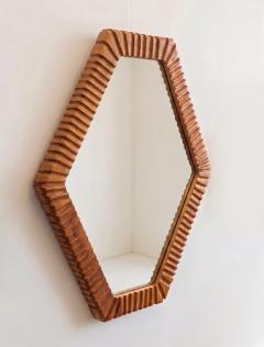  Pfeifer Studio Kannelure Carved Wood Mirror - 4750691