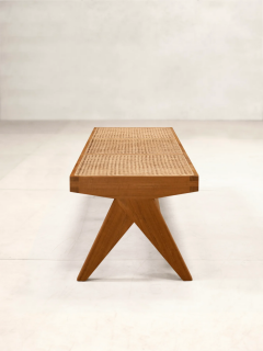  Phantom Hands Phantom Hands Teak and Cane Bench - 3833559
