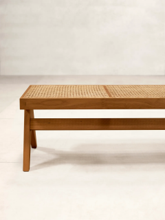  Phantom Hands Phantom Hands Teak and Cane Bench - 3833560