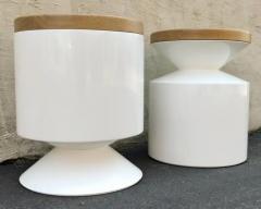  Phase Design Phase Design Griffin Pair of Side Tables or Stools by Reza Feiz Fiberglass Oak - 3146168