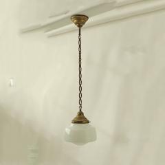  Philips 1930s Philips opaline glass and brass pendant - 3495866