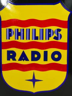  Philips Philips Radio Enamel Advertising Sign Wall Plaque 1930s - 4096708