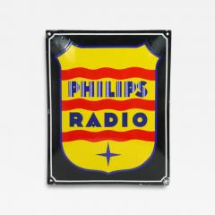  Philips Philips Radio Enamel Advertising Sign Wall Plaque 1930s - 4101594