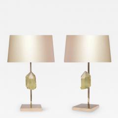 Phoenix Gallery Bespoke Pair of Carved Topaz Rock Crystal Quartz Lamps - 2649789