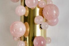  Phoenix Gallery Bespoke Pink Rock Crystal Bubble Sconces By Phoenix - 4127775