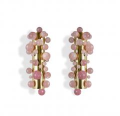  Phoenix Gallery Bespoke Pink Rock Crystal Bubble Sconces By Phoenix - 4127777